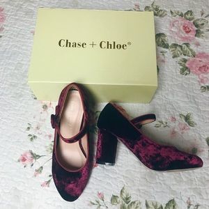 Beautiful velvet Mary Jane heels